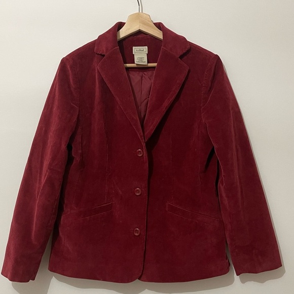 L.L. Bean Women’s Petites Corduroy Blazer Fall Red Size 6P - Picture 3 of 7